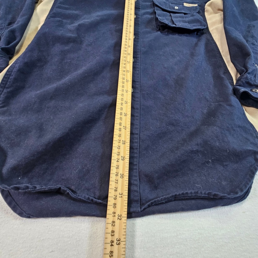 Wrangler ProGear Mens Shooting‎ Shirt Navy Blue Tan Quilted Shoulder Medium - Picture 8 of 9